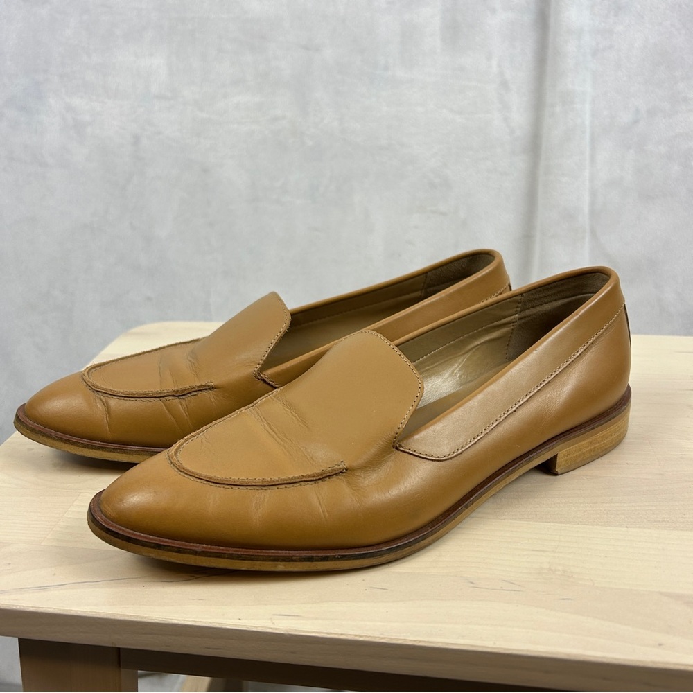 EVERLANE The Modern Loafer Tan Women's 8.5 Brown Leather Almond Toe **Fits small